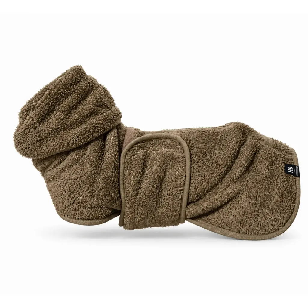 Çift Katlı Bukle Kumaş Kapüşonlu Köpek Bornozu